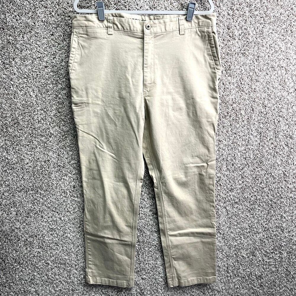 Duluth Trading Co Pants Men’s 36x32 Flex Ballroom Trim Fit Tan Khaki